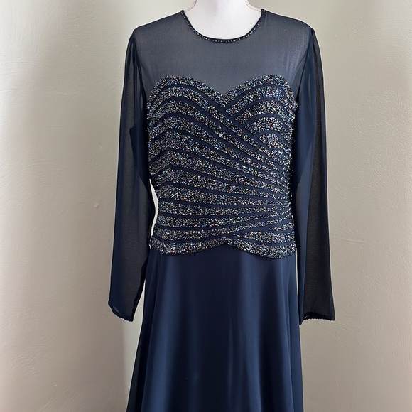 Chadwicks Mother of the Bride Beaded Chiffon Evening Dress - Picture 2 of 11